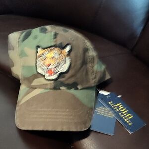 Polo Ralph Lauren Camo Baseball Cap with Tiger Patch